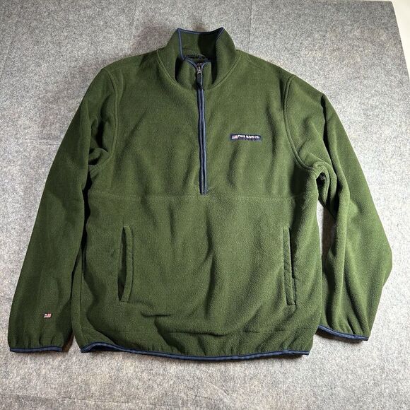 Vintage Polo Jeans Ralph Lauren Pullover Polartec Fleece Mens XL Half Zip Green - Picture 1 of 7